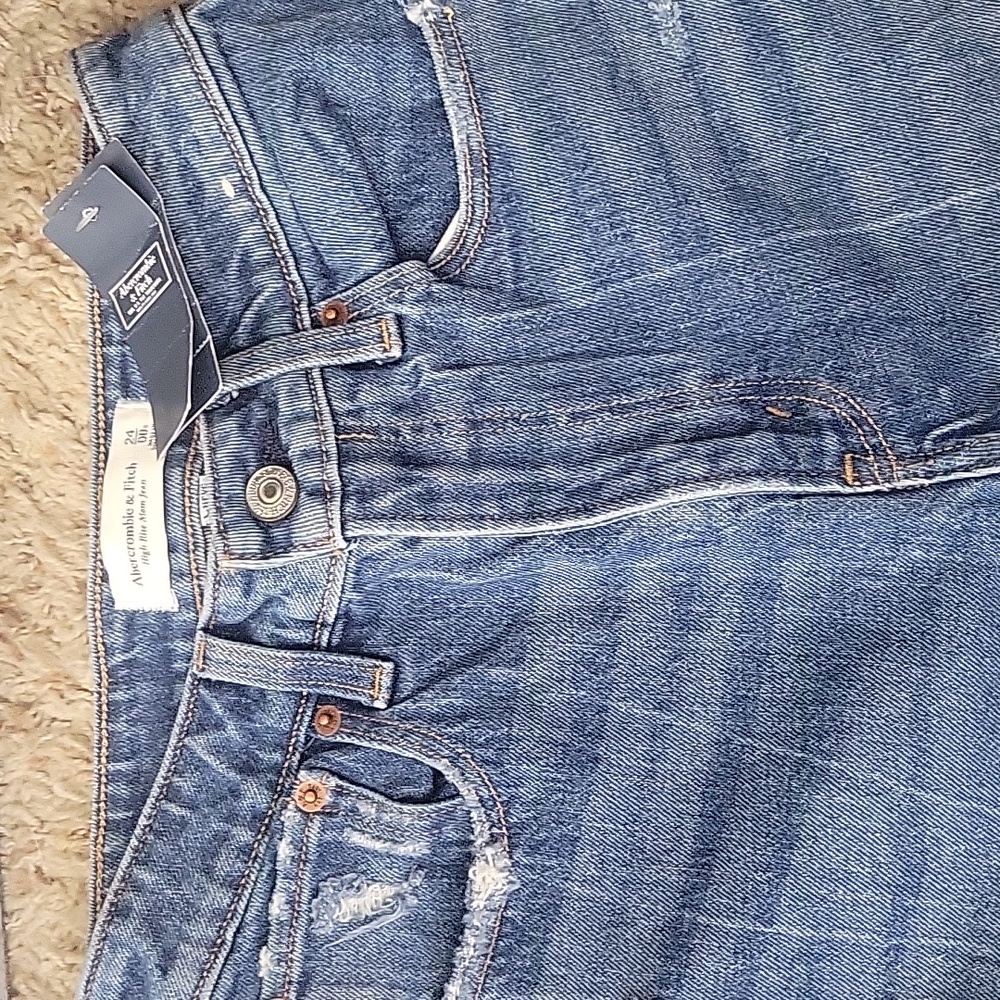Abercrombie & Fitch high rise mom jeans 00 24 short NWTS